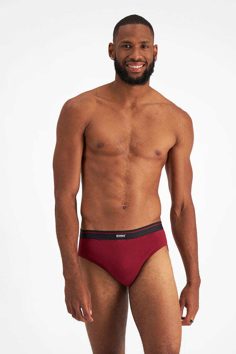 Bonds Mens Hipster Brief Wide Comfy Elastic Waist Extra Support 10 Pack MXLV5A