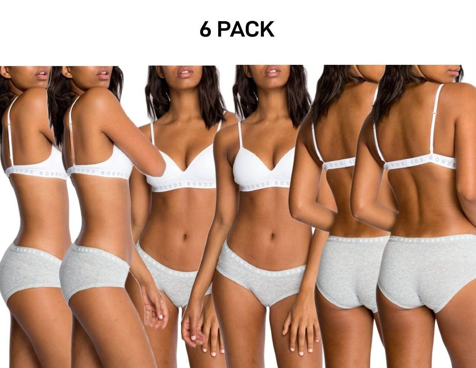 Bonds Womens Hipster Boyleg Soft Cotton Comfortable Stretch Brief 6 Pack WUVWA