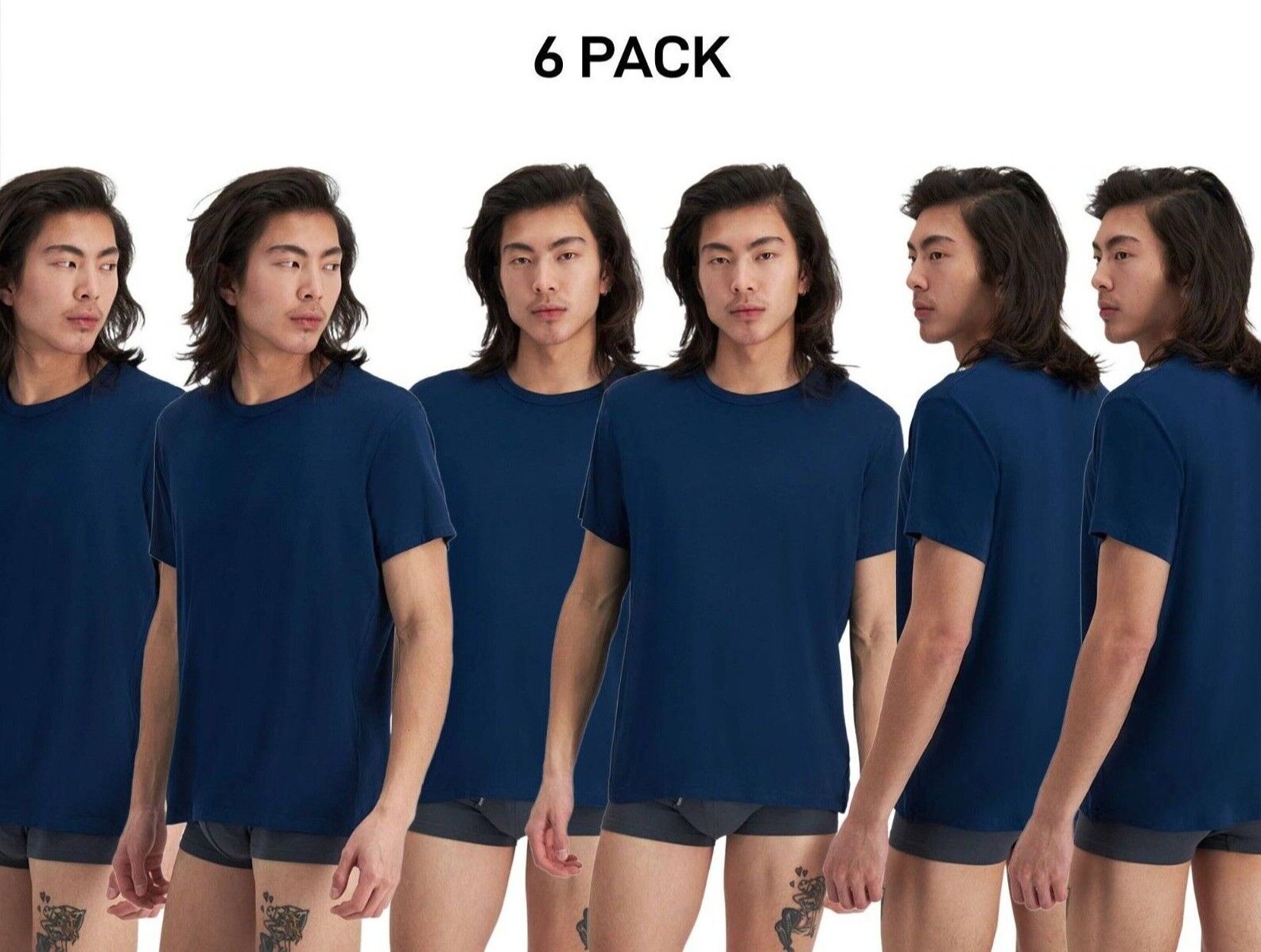 Bonds Mens Sleep Viscose Bamboo Tee Shirt Relaxed Comfortable Fit 6 Pack MW9V