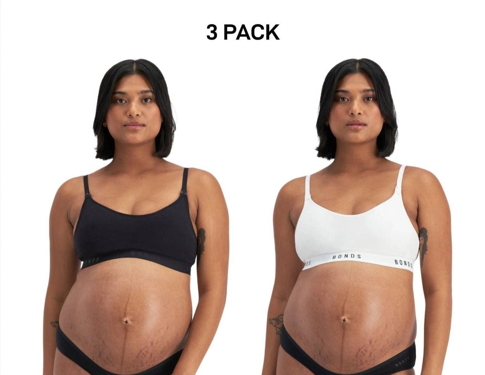 Bonds Womens Damn Dry Milk Leaks Scoop Crop Comfy Easy Feeding Clip 3 Pack YWQL