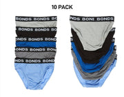 Bonds Mens Hipster Brief  Wide Comfortable Elastic Waistband 10 Pack M8DM5T