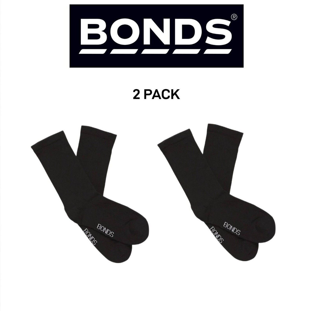Bonds Womens Very Comfy Fine Sock Smooth toe Seams Cushioned Sole 2 Pack LYXQ2N