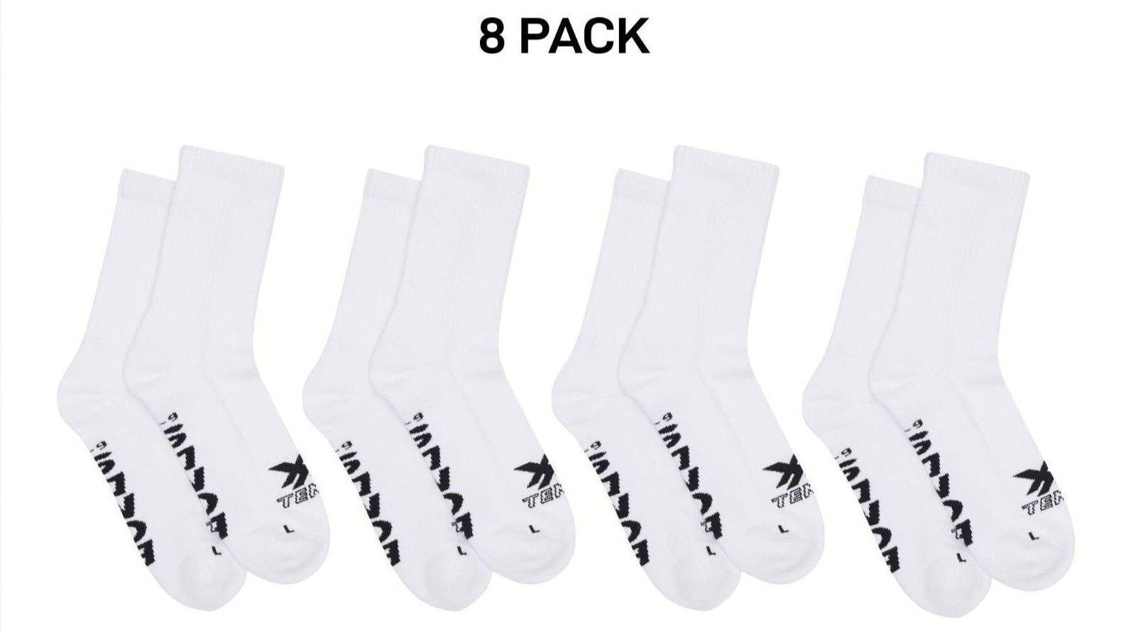 Bonds Mens X-Temp Crew Socks Comfy Cushioned Sole Arch Support 8 Pack SXX62N