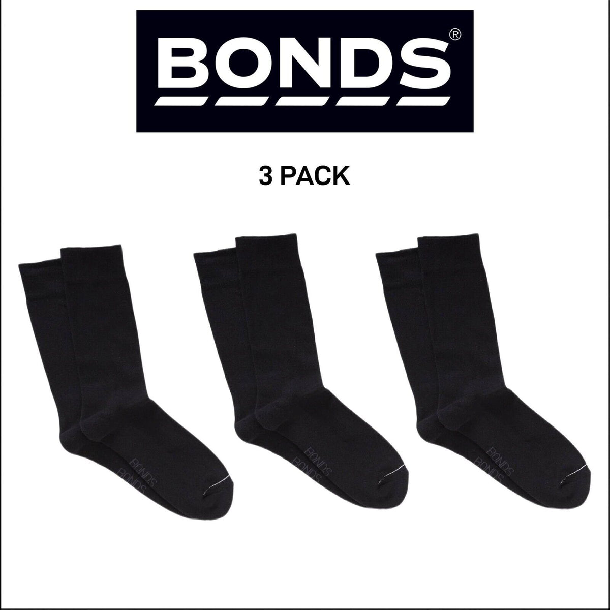Bonds Mens Pillow Feet Sock Extra Cushioning Comfort Breathable 3 Pack SYPD2N