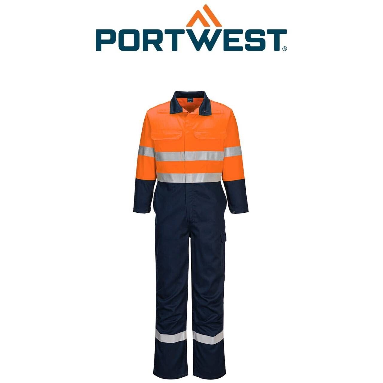 Portwest Mens Portflame Durable Taped Flame Resistant Coverall FR506