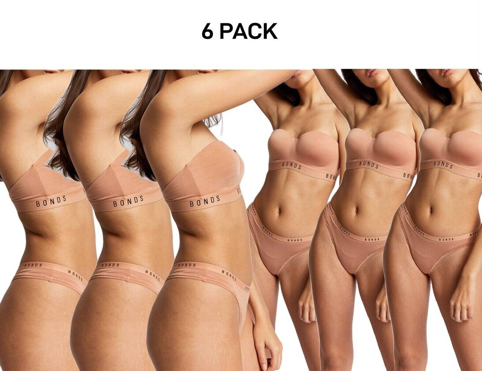 Bonds Womens Original Gee Soft Breathable Stretchable Waist Brief 6 Pack WVGHA