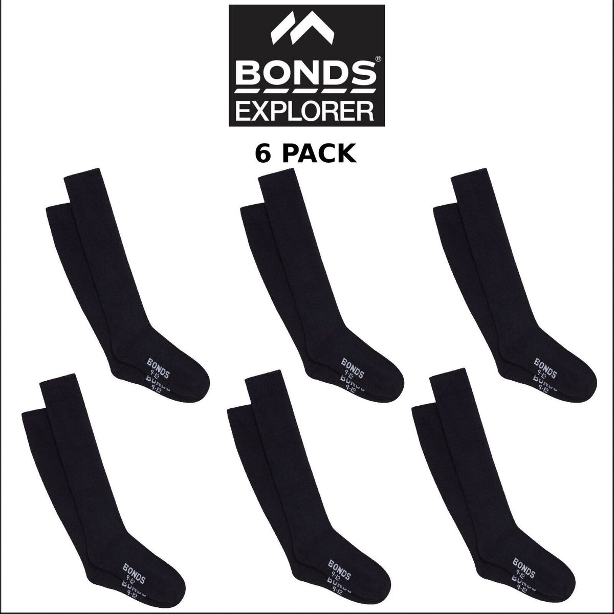 Bonds Kids School Oxford Knee Socks Ultimate Comfort and Softness 6 Pack RYVT2N