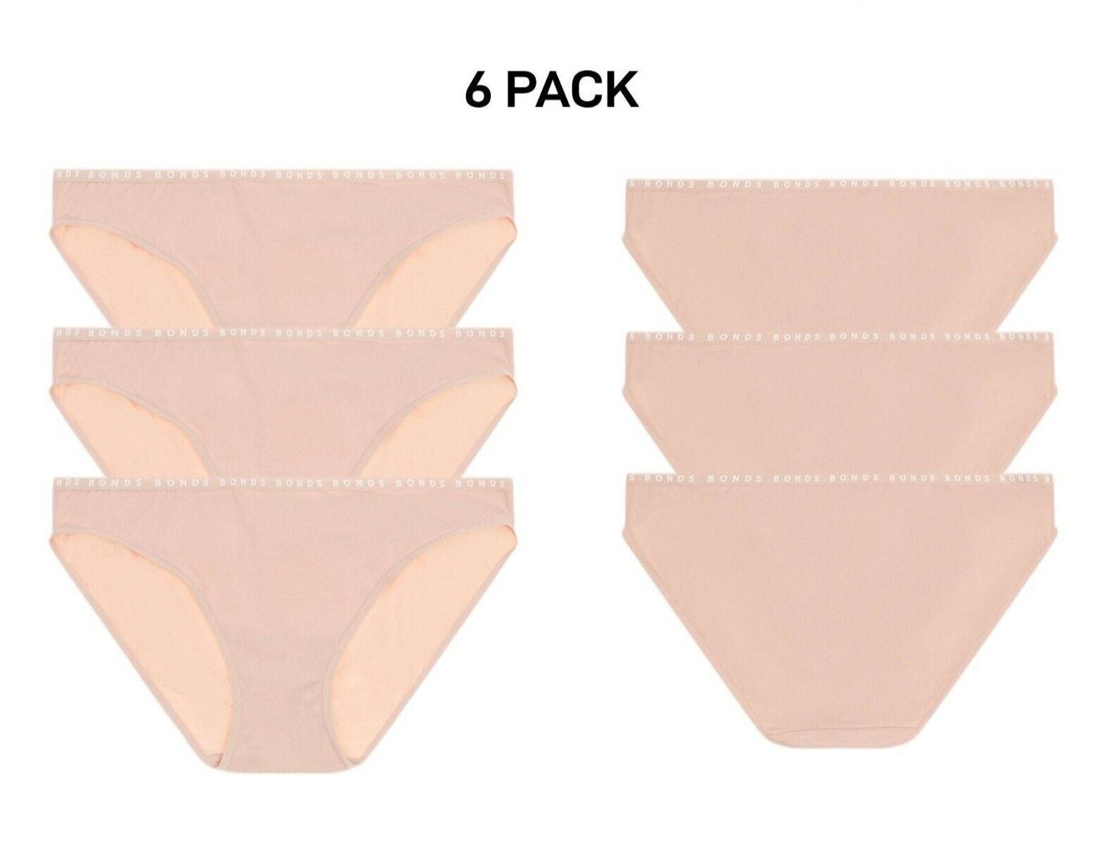 Bonds Womens Hipster Bikini Comfortable Coverage Low Rise Waist 6 Pack WUVXA