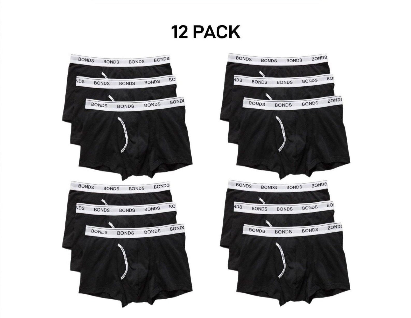 Bonds Mens Guyfront Trunk Seamfree Sides and Fly Front Opening 12 Pack MY963A