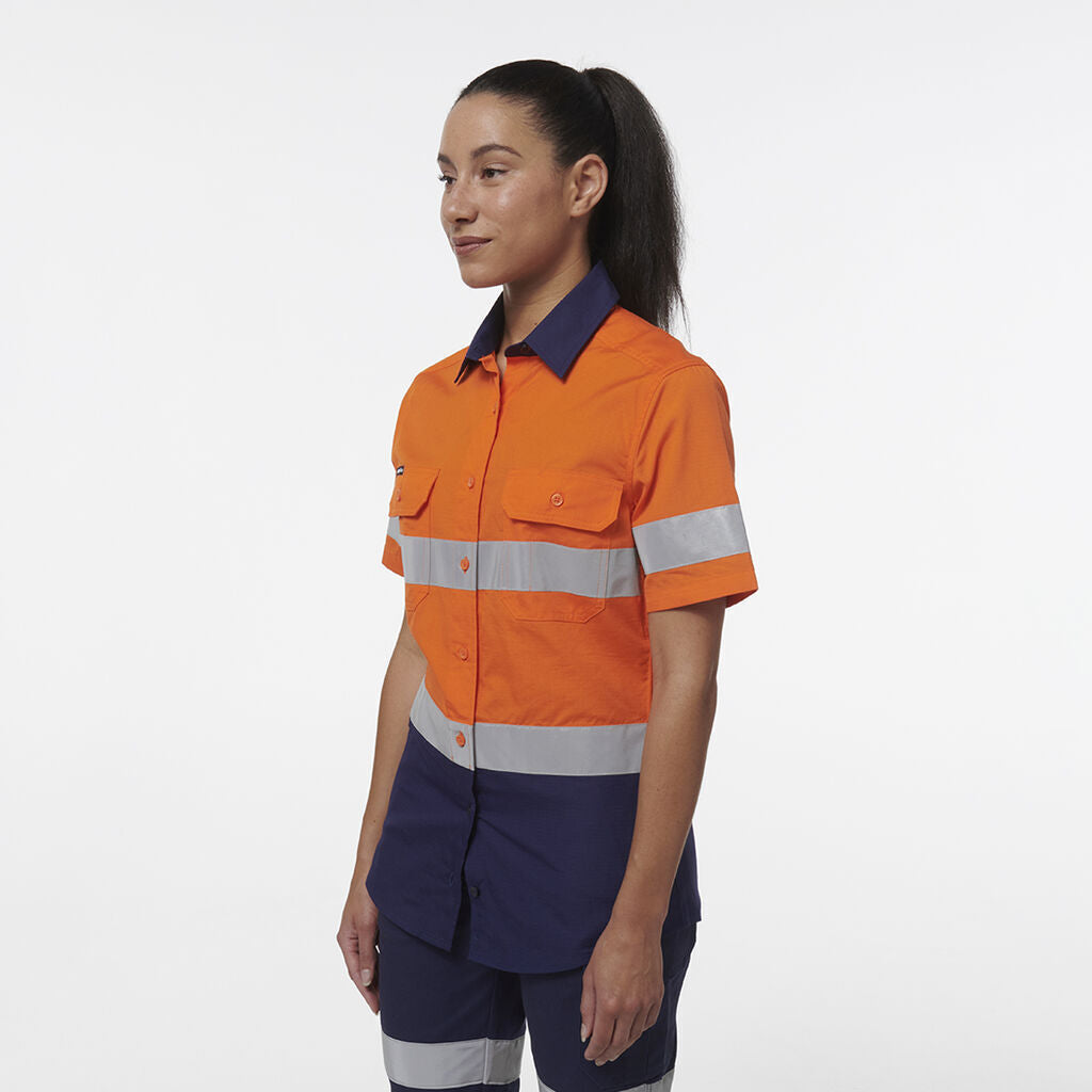 KingGee Womens Workcool Vented Reflective Short Sleeve Shirt K44229-Collins Clothing Co