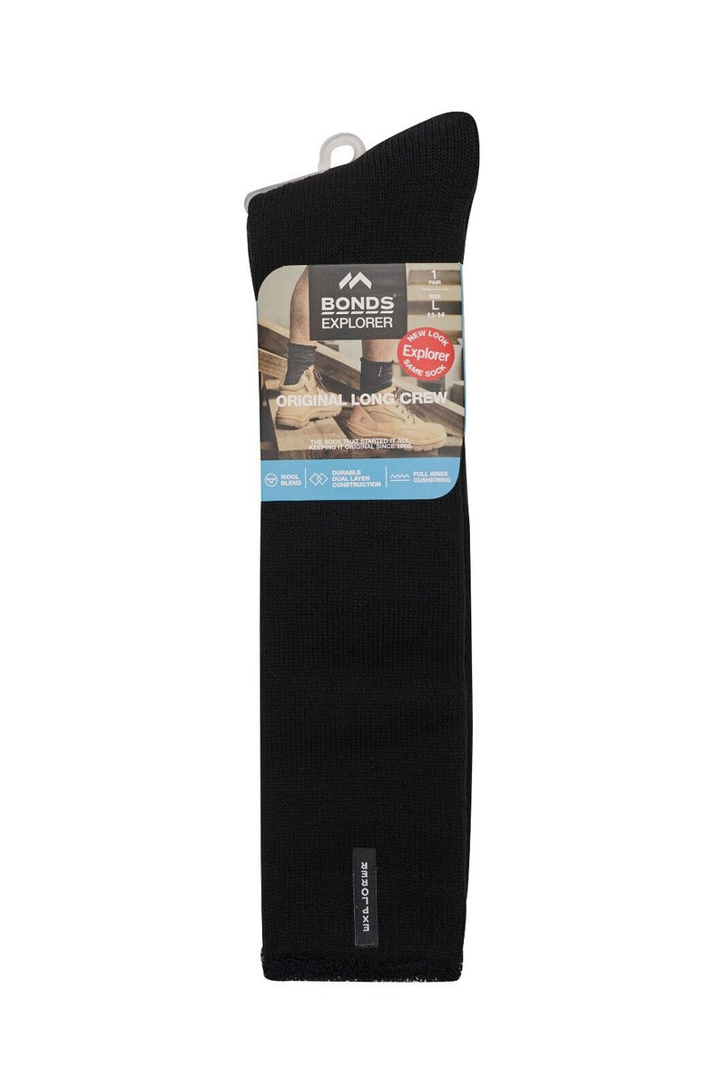 Bonds Explorer Cotton Blend King Size Sock Lightweight Durability 6 Pack S1130K