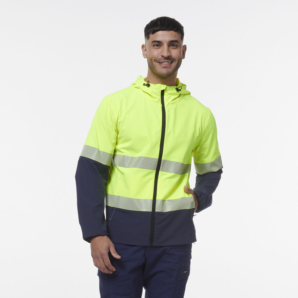KingGee Mens Hi Vis Reflective Durable Hooded Repel Safety Work Jacket K55061-Collins Clothing Co