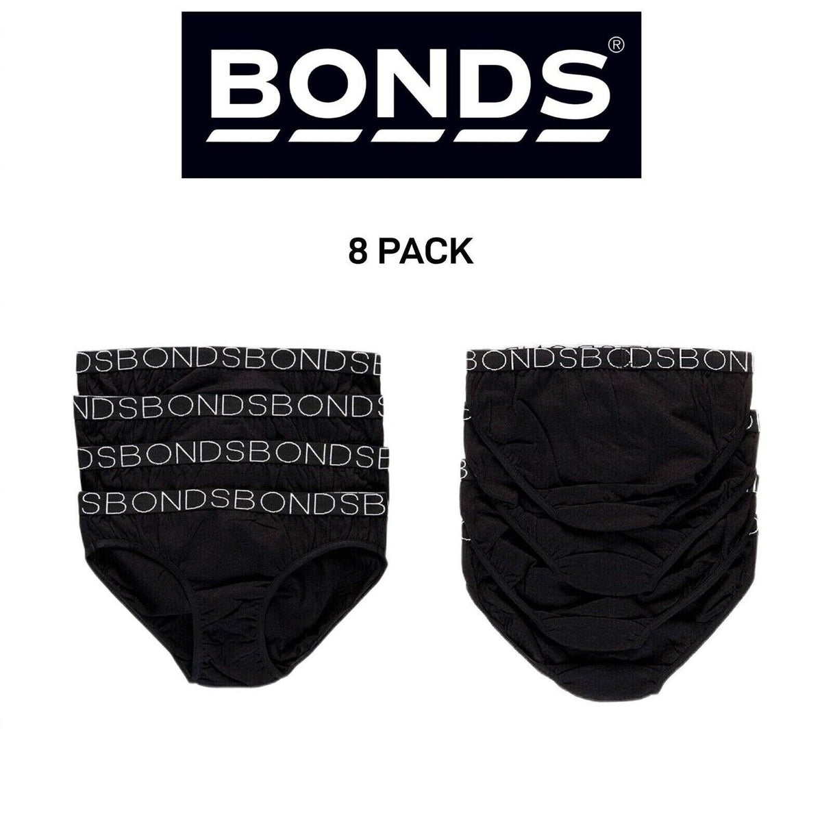 Bonds Girls Bikini Undies Flexible Lightweight and Breathable 8 Pack UZR14A