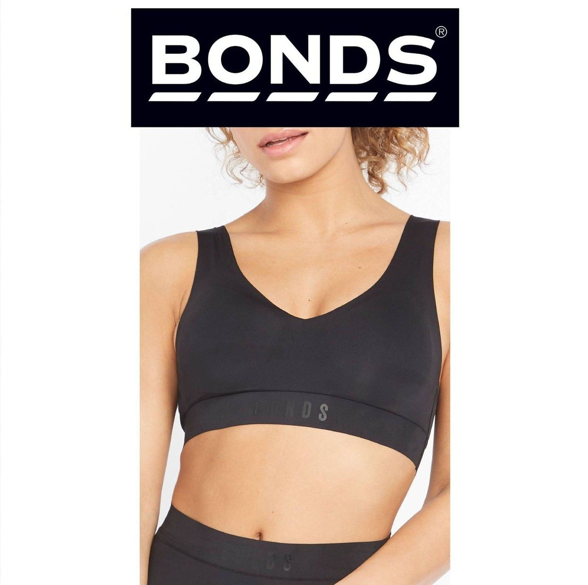 Bonds Womens Invisi Crop V-Neck Style Bra Sleek & Lightweight Comfy YX7N