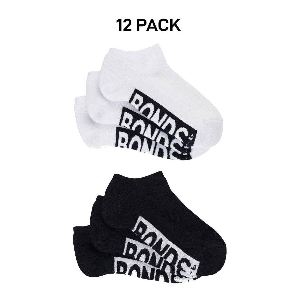 Bonds Kids Cushioned Low Cut Mesh Cooling Zone Cotton Sock 12 Pack RXVQ3N