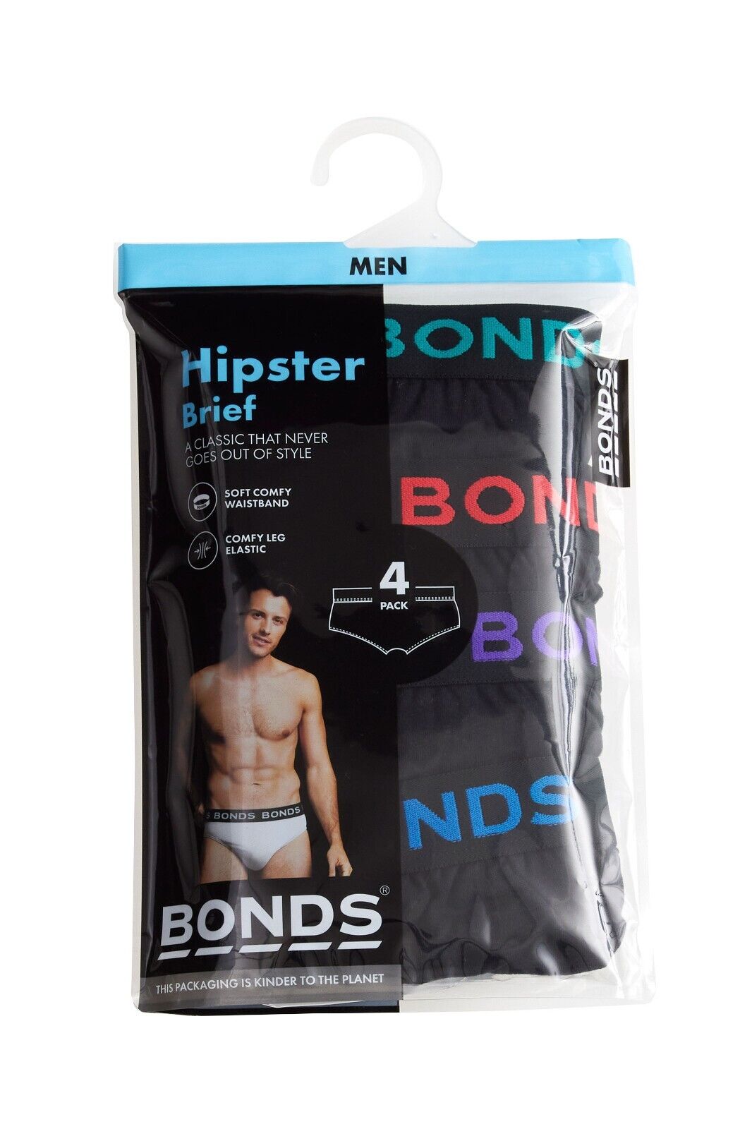 Bonds Mens Basic Hipster Briefs Cotton Stretchable Tailored Fit 16 Pack M38DM4