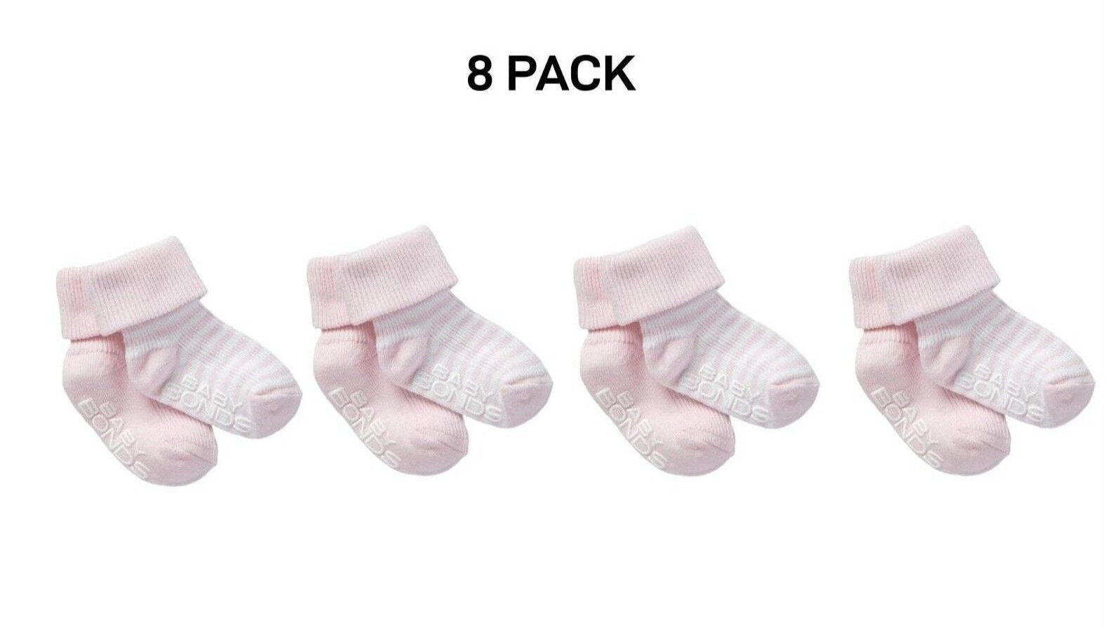 Bonds Baby Classics Cuff Non Slip Grip Sole Fine Toe Seams 8 Pack RYY82N