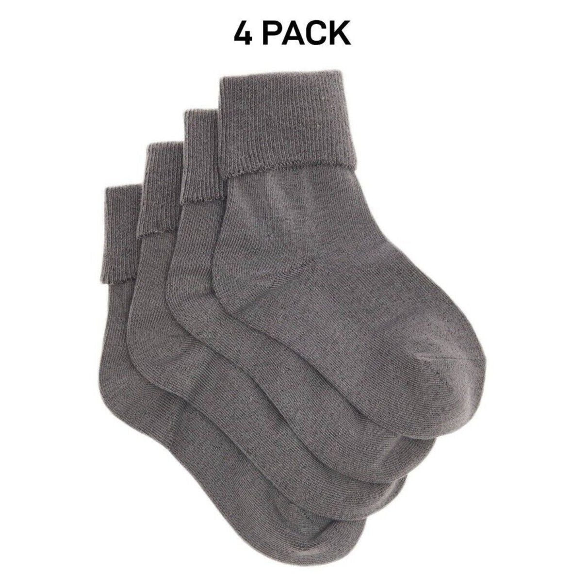 Bonds Kids School Turnover Top Socks Fine toe Seams 4 Pack R5134O