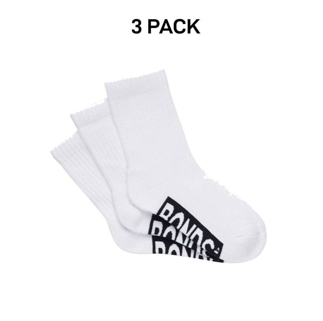 Bonds Kids Cushioned Crew Cushioned Smooth Toe Seams Socks 3 Pack RXUY3N