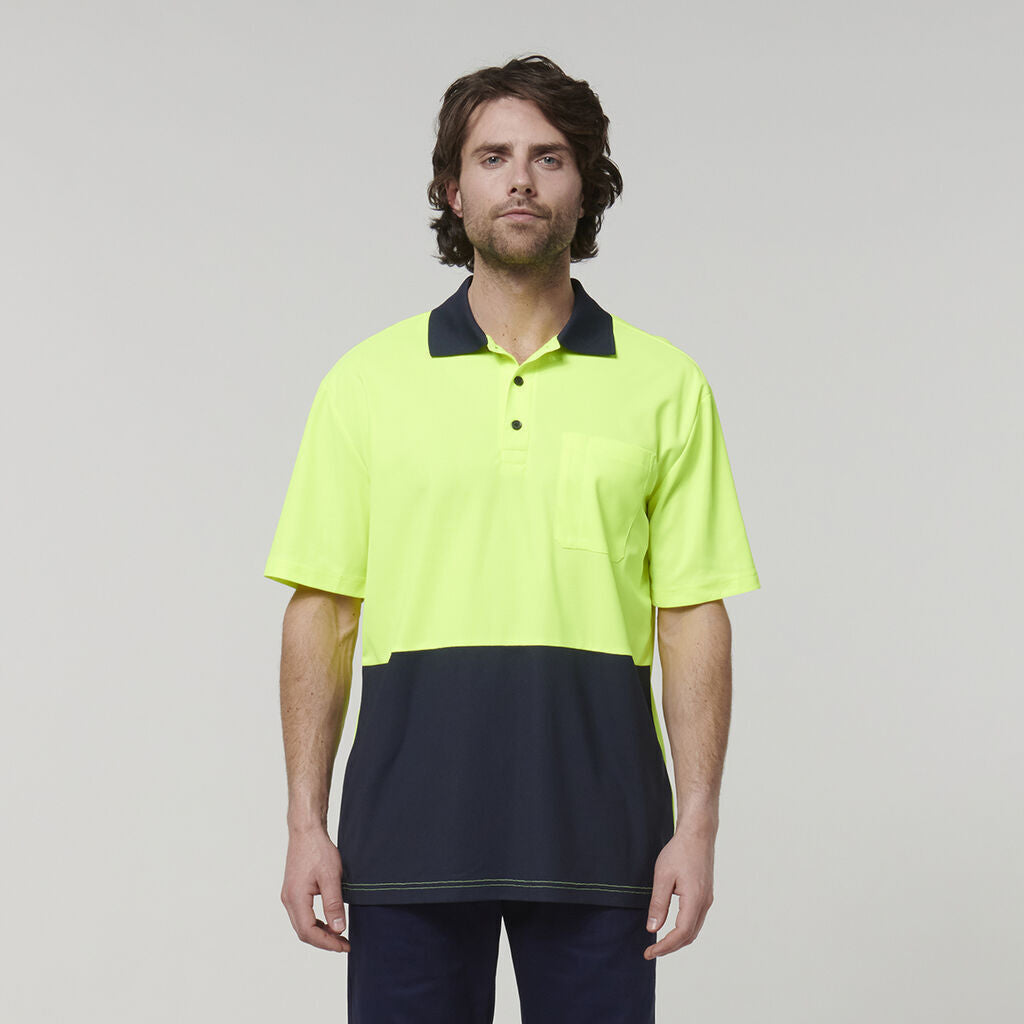 Hard Yakka Mens Safety Work Short Sleeve HI VIS Polo Y19616-Collins Clothing Co