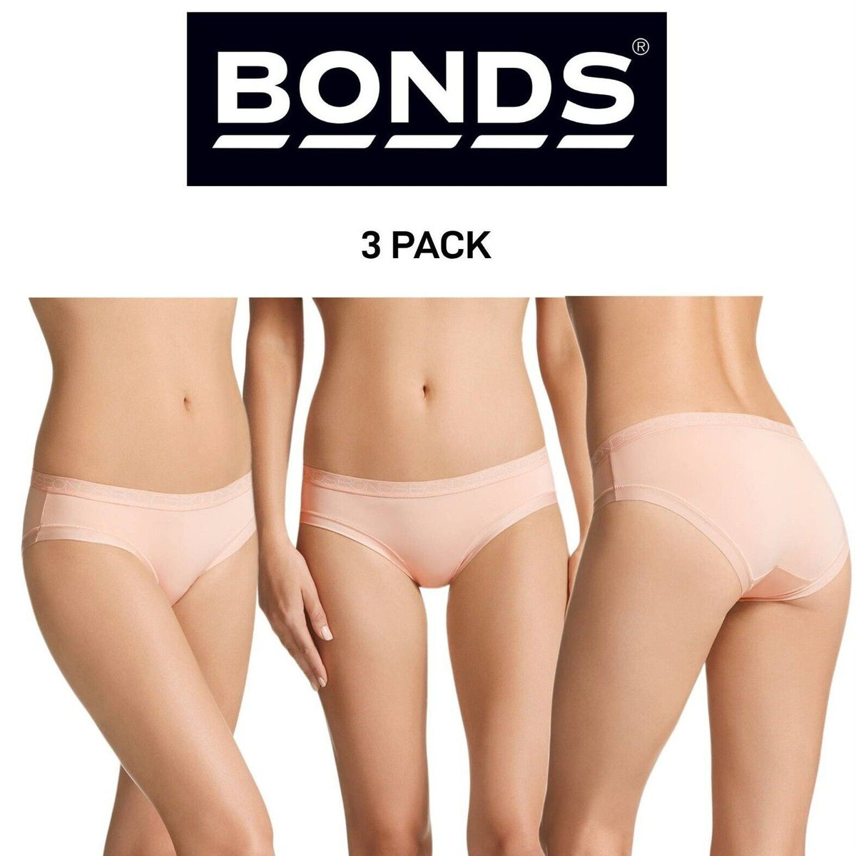 Bonds Womens Invisitails Bikini Lightweight Smooth Leg Band Brief 3 Pack WZ5WBY