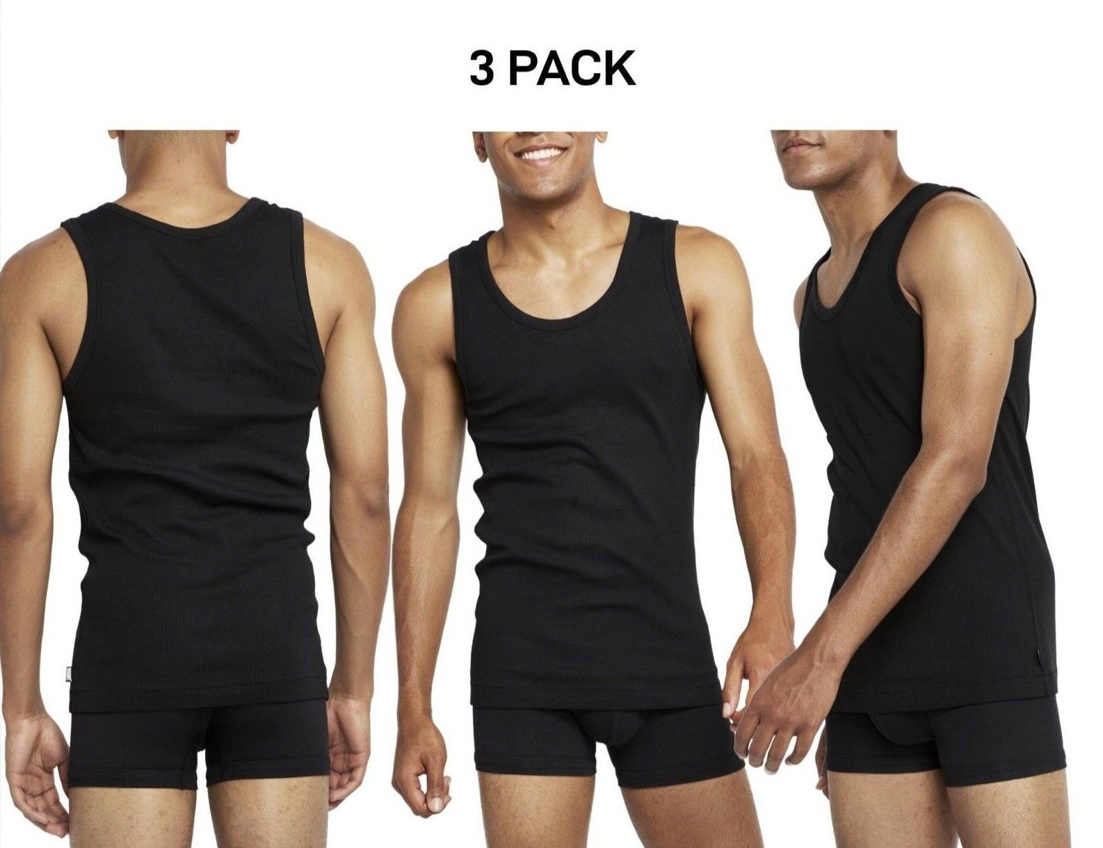 Bonds Mens Organic Chesty Cotton Rib Modern Classic Singlet Shape 3 Pack MX3R