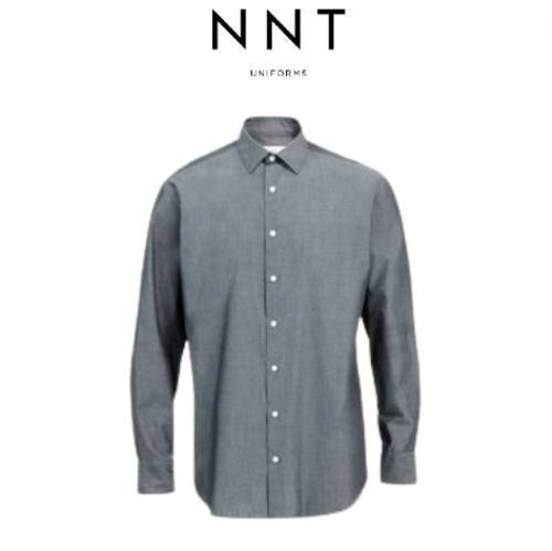 NNT Mens Chambray Long Sleeve Shirt Slimline Collar Business Shirt CATJ2W