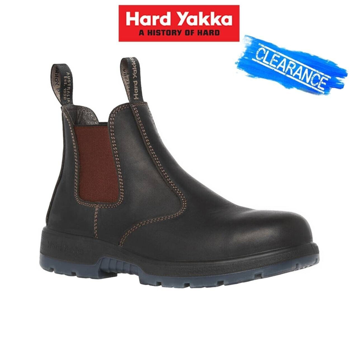 CLEARANCE! Hard Yakka Mens Outback Pullon SteelToe PR Durable Safety Boot Y60177