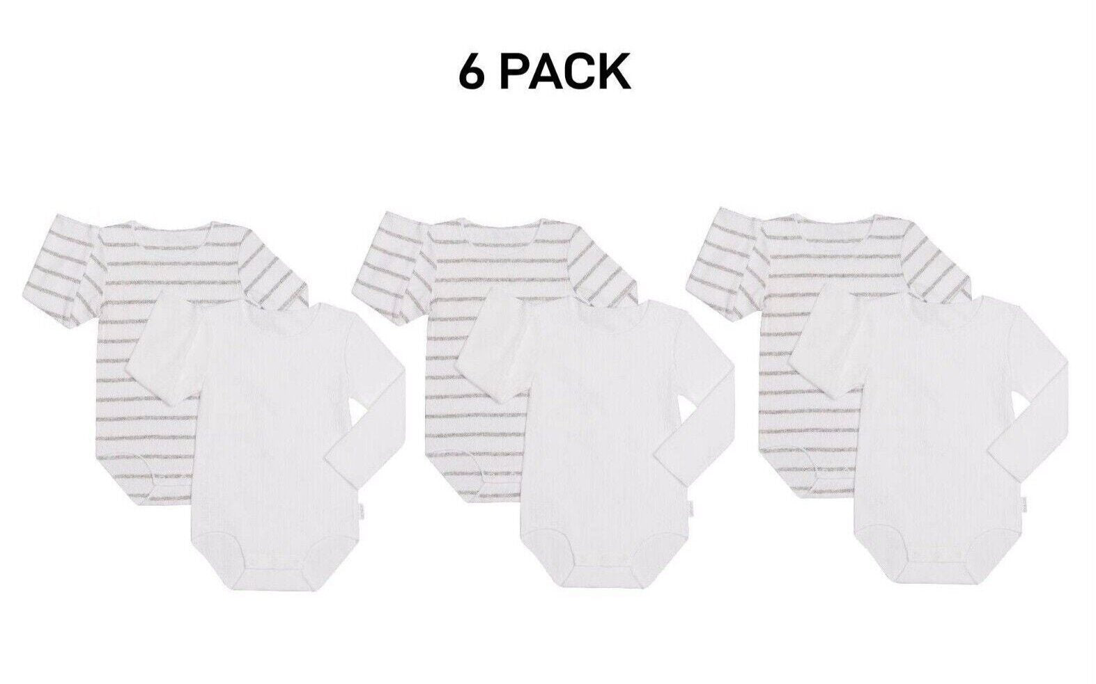 Bonds Baby Wonderbodies Long Sleeve Bodysuit Soft Warm and Covered 6 Pack BX47A