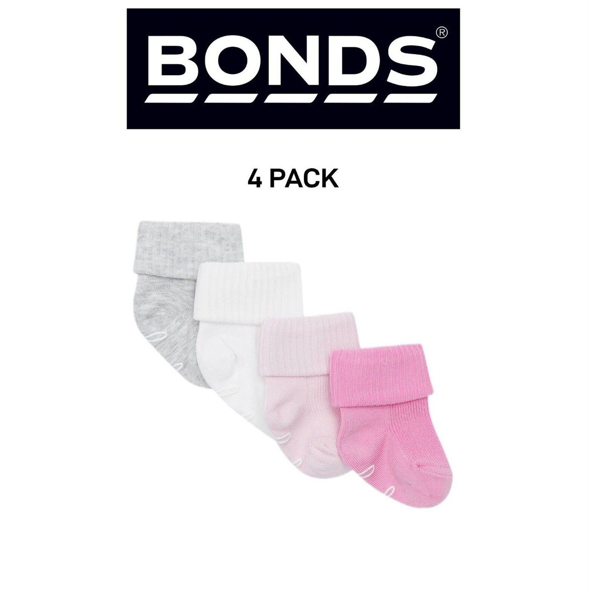 Bonds Baby Bamboo Cuff Super Soft and Feature Fun Colours 4 Pack R41354