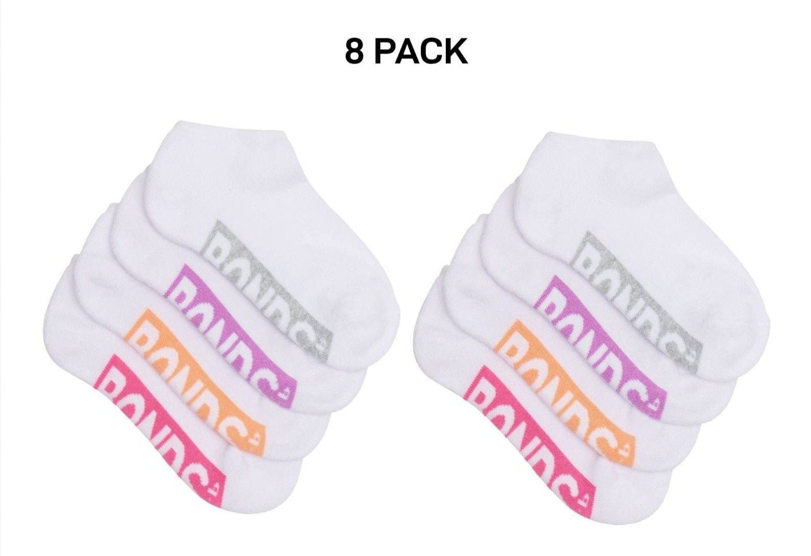 Bonds Kids Logo Light Low Cut Socks Comfy Lightweight Breathable 8 Pack RXU74W