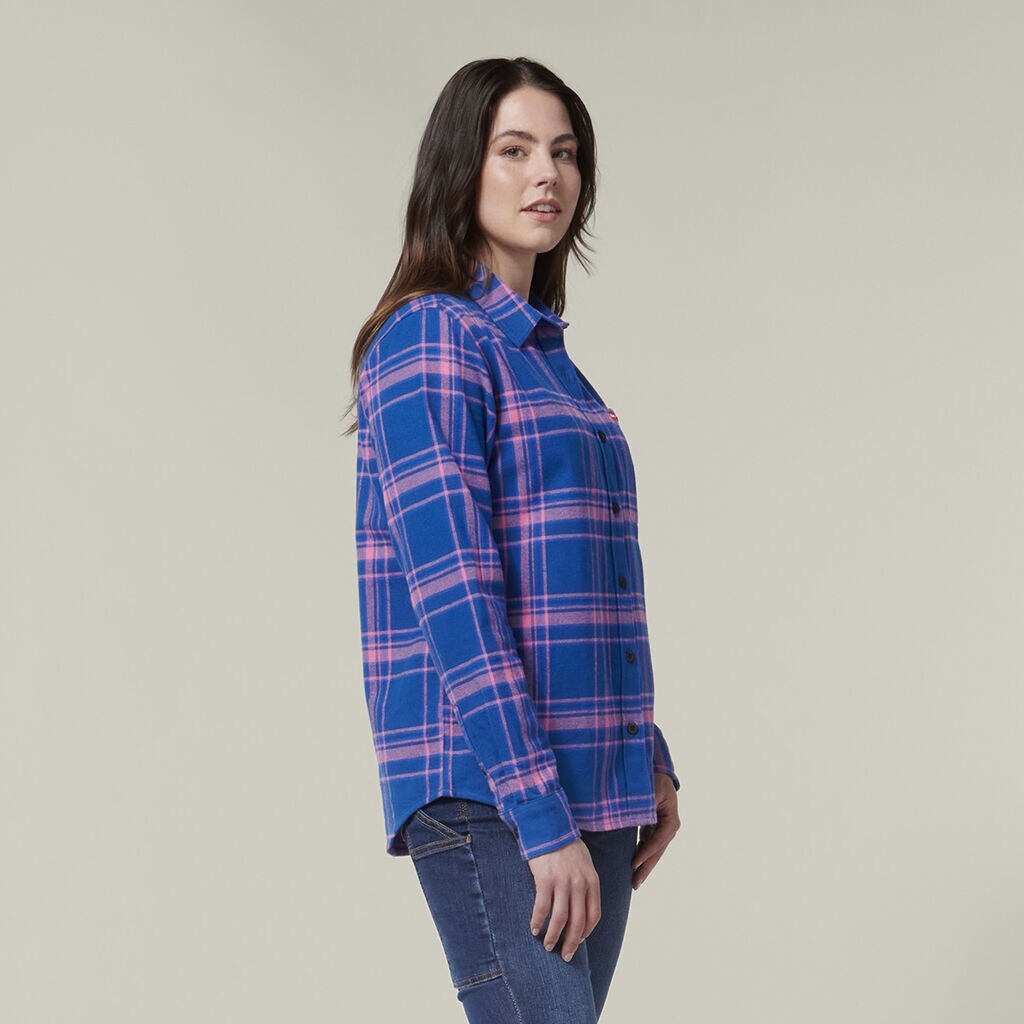 SALE HARD YAKKA Women's Fit Check Flannie Shirt Relaxed Fit Smart Stylish Y08744