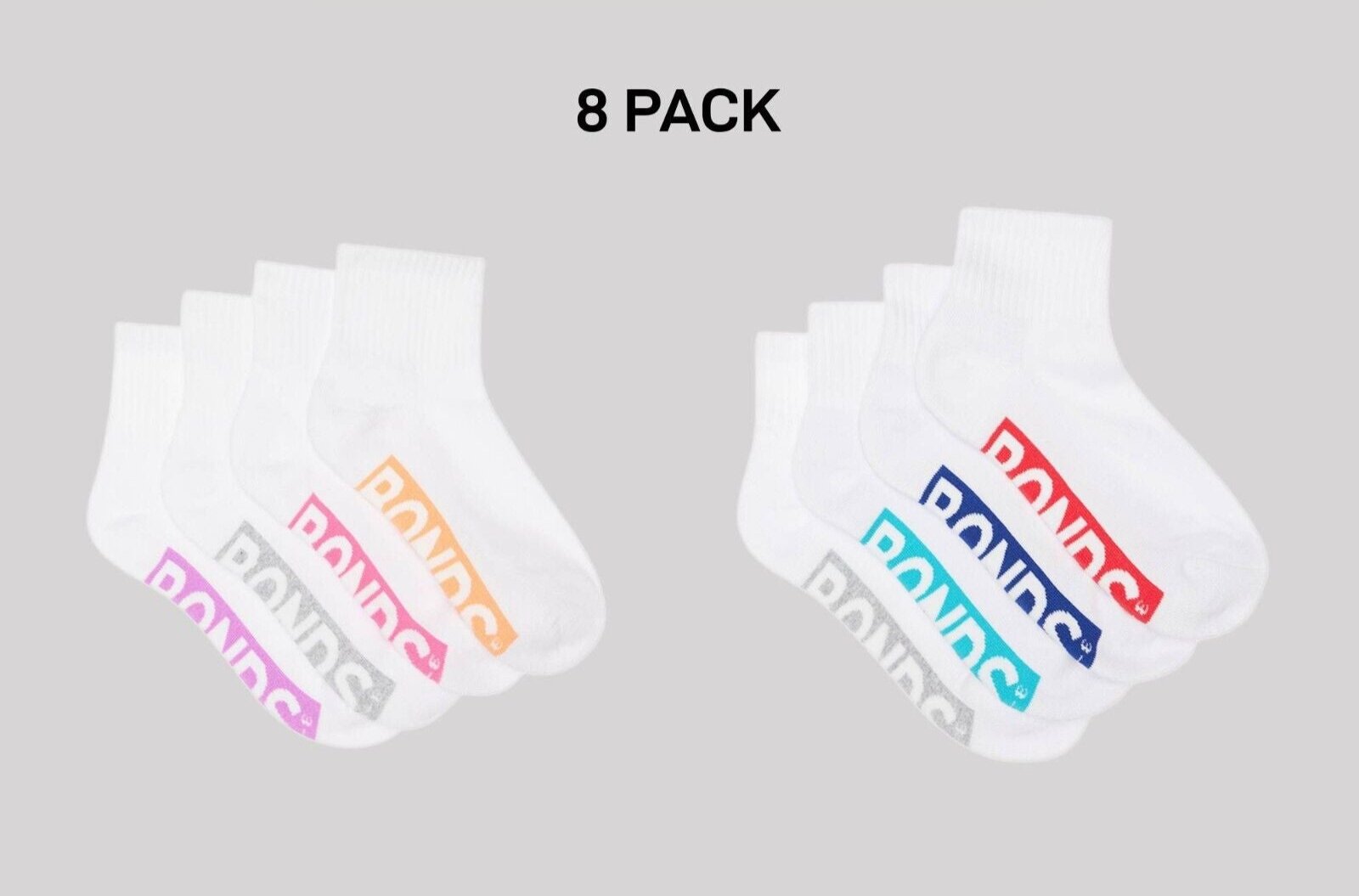 Bonds Kids Logo Light Quarter Crew Socks Comfy Mesh Cooling Zones 16 Pack RXU64W