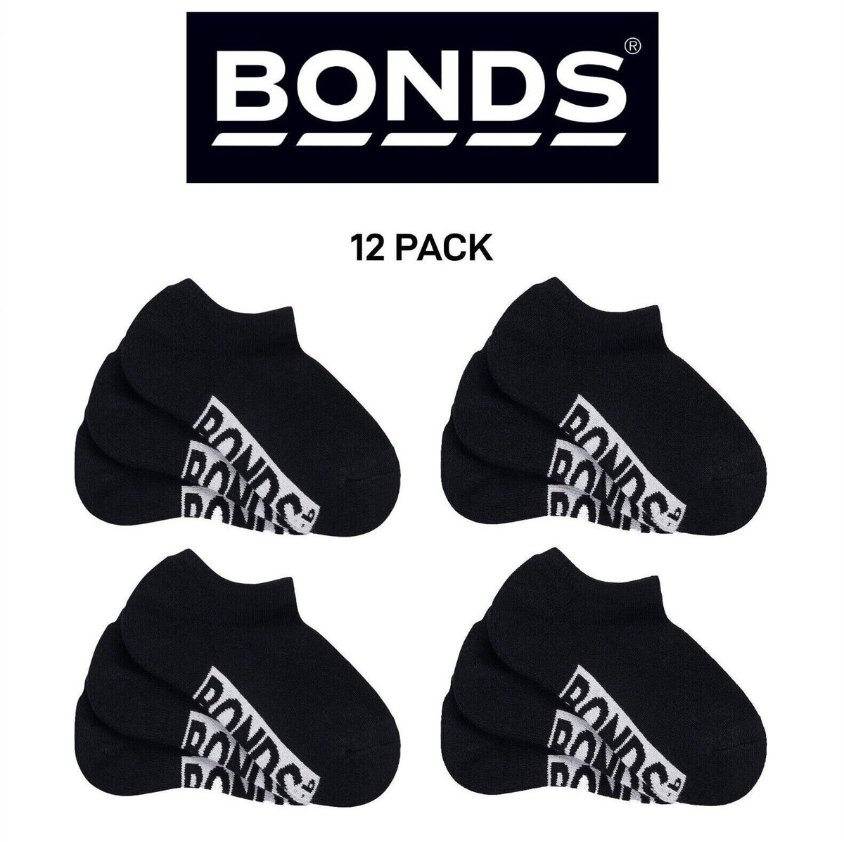 Bonds Kids Cushioned No Show Comfy Cushioned & Mesh Cooling Zones 12 Pack RXVR3N