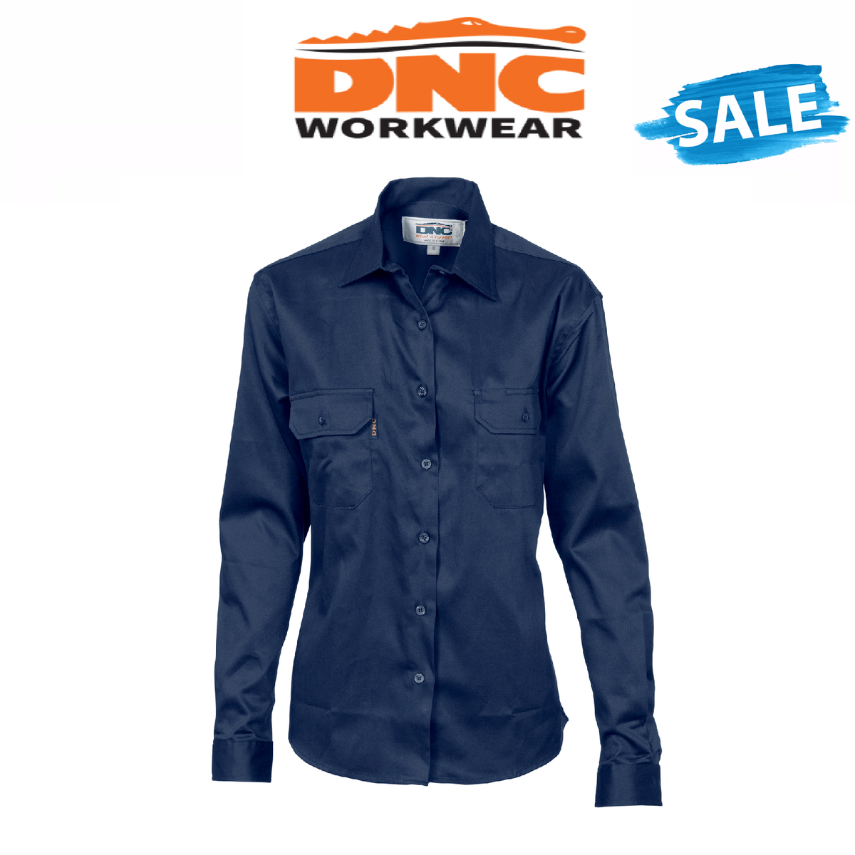 SALE DNC Workwear Womens Cotton Drill Work Shirt Long Sleeve Casual Work 3232