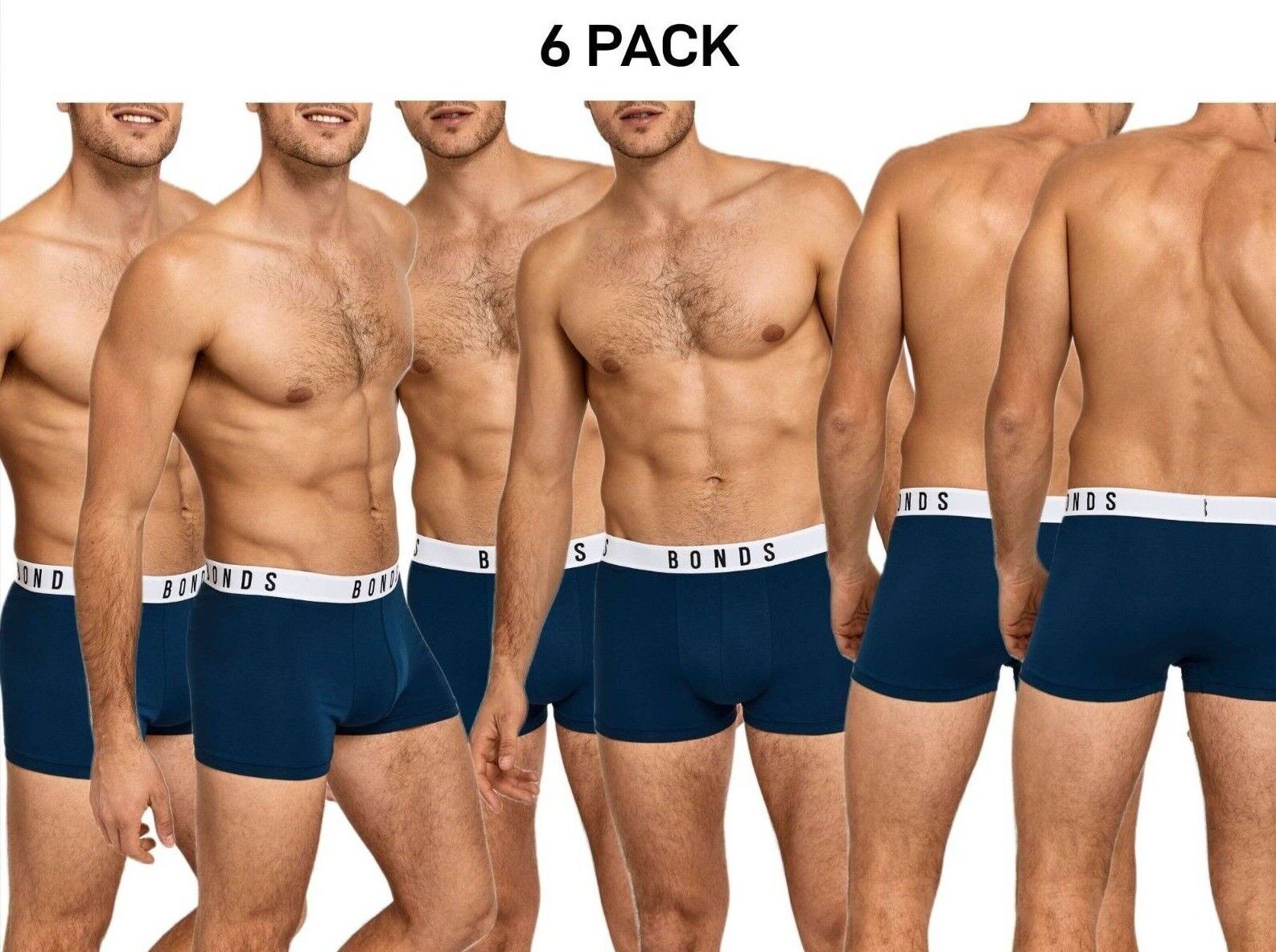 Bonds Mens Originals Trunk Super Soft Flat Seams For Comfier Fit 6 Pack MXULA