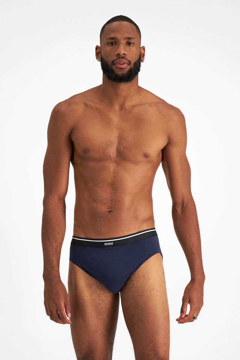 Bonds Mens Hipster Brief Wide Comfy Elastic Waist Extra Support 5 Pack MXLV5A