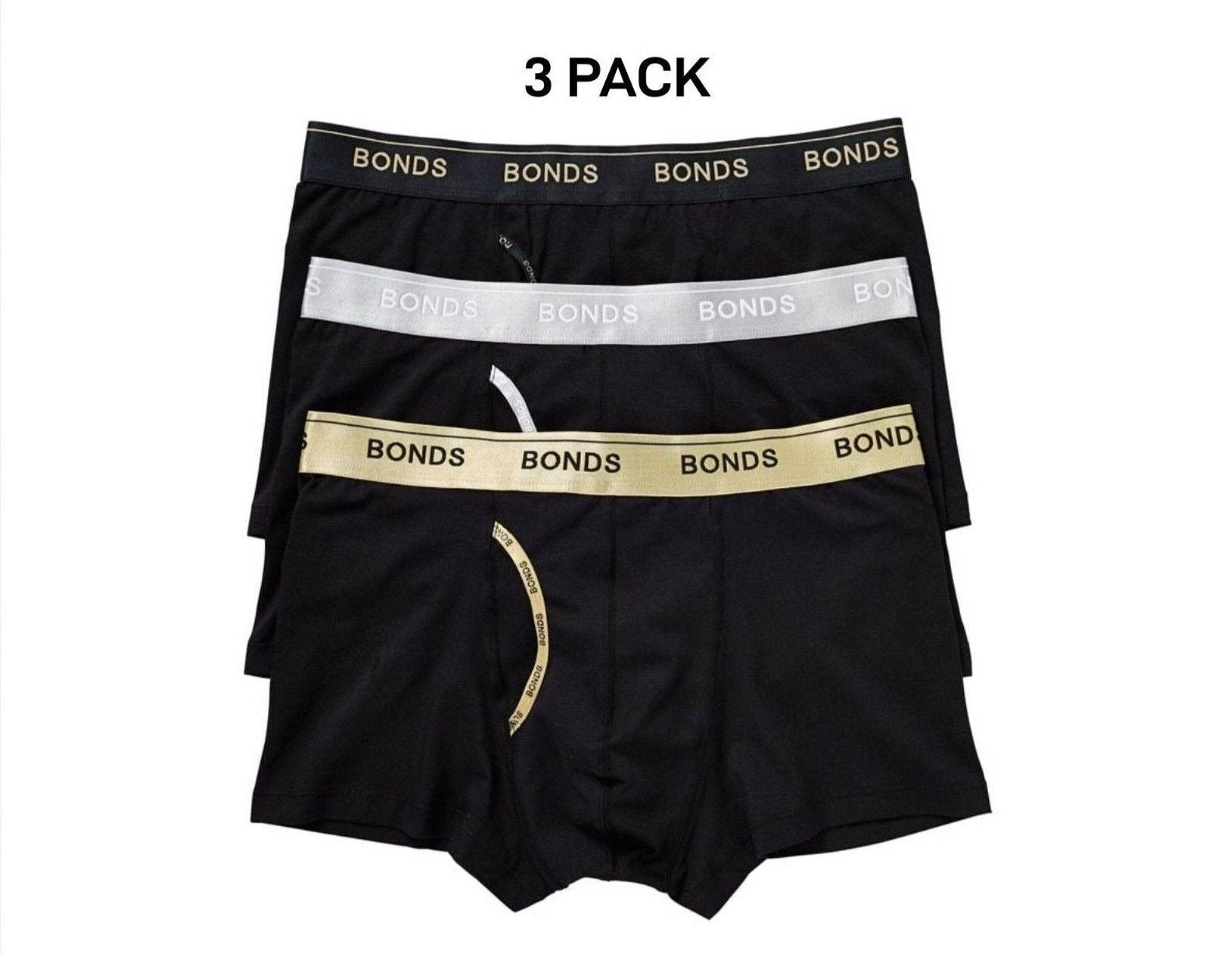 Bonds Mens Guyfront Trunk Super Soft Waistband With Logo 3 Pack MZ963A
