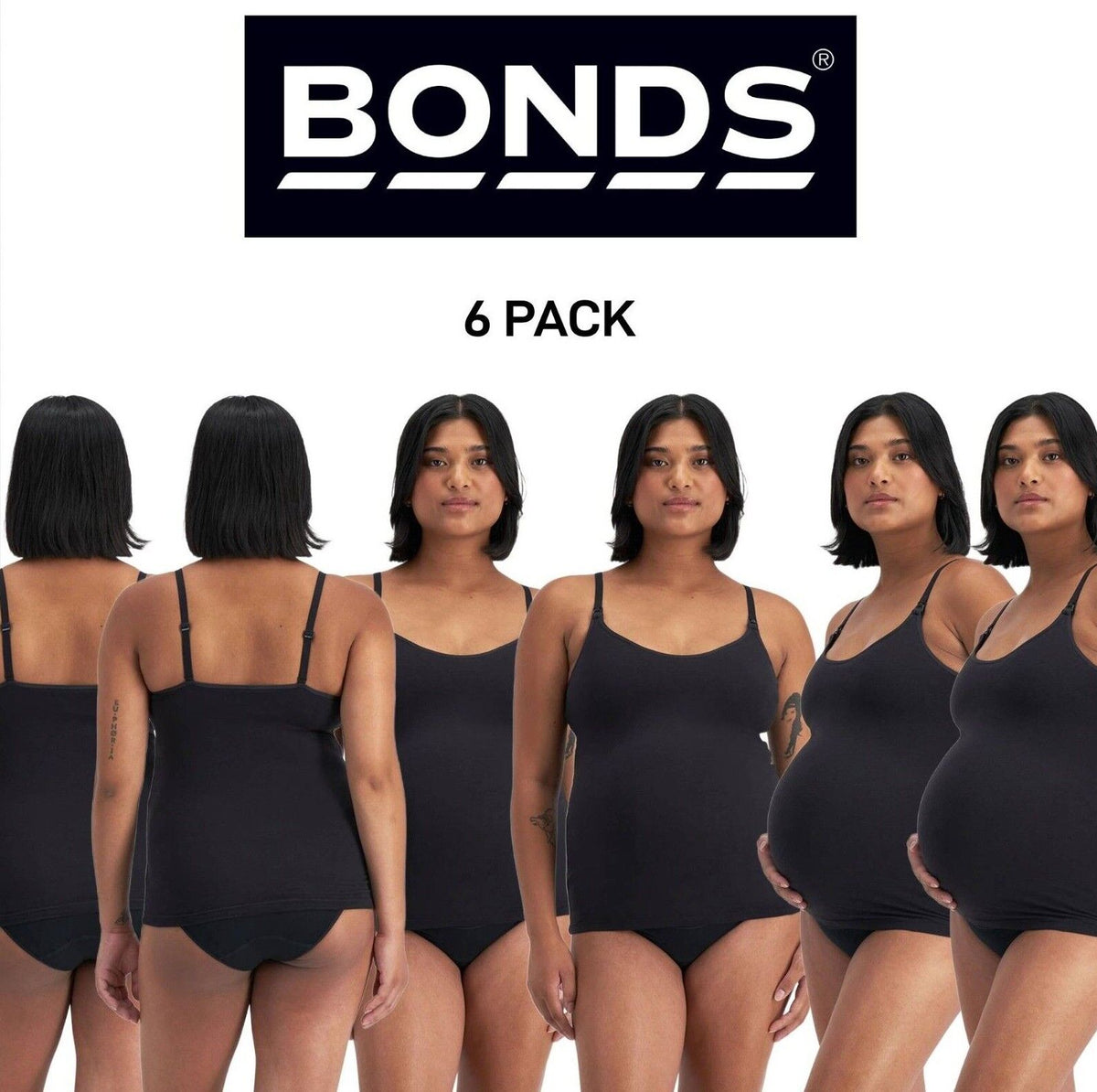 Bonds Womens Damn Dry Milk Leaks Scoop Cami Comfy Wirefree Support 6 Pack YWPV