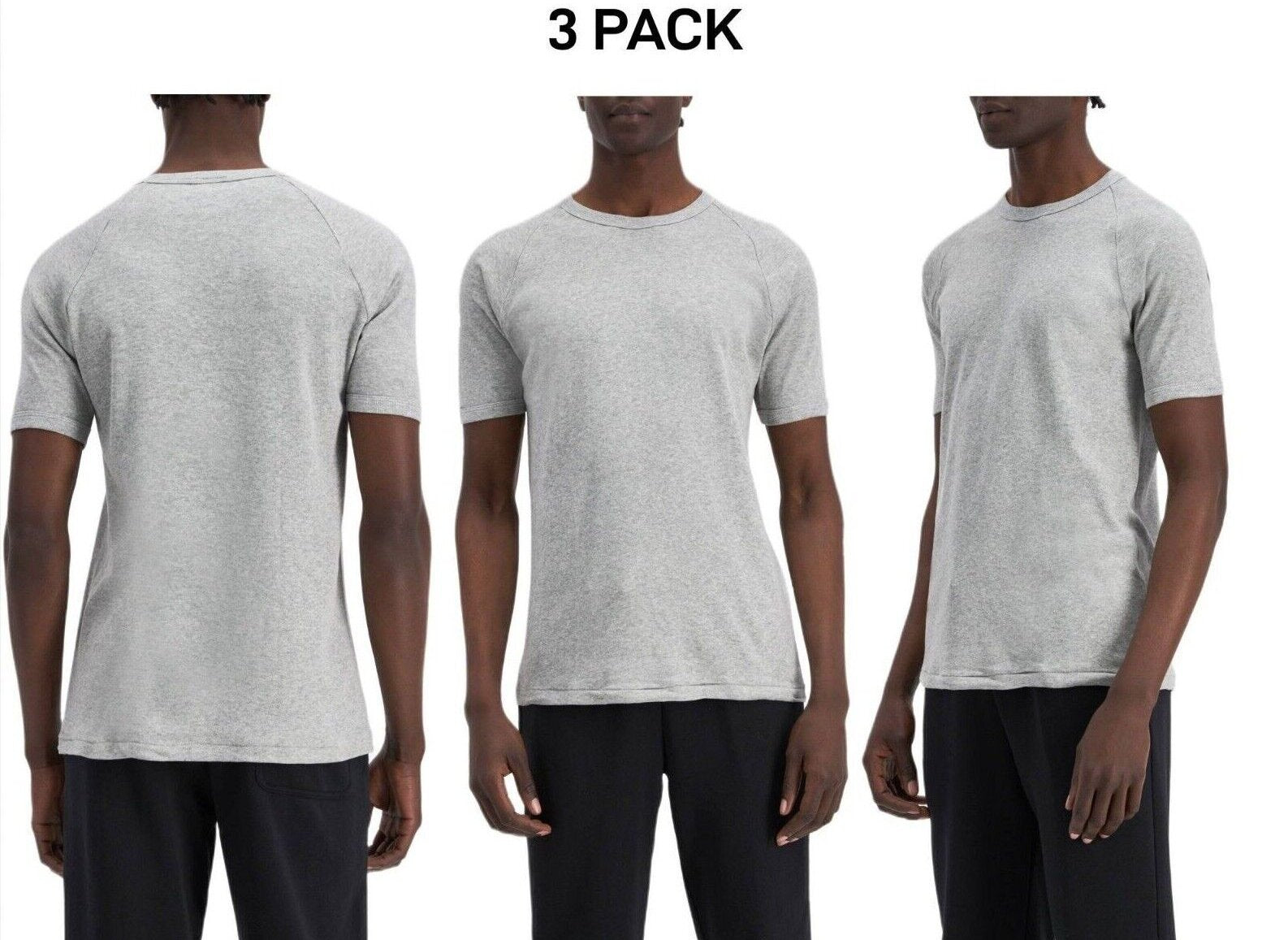 Bonds Mens Raglan Crew Round Neck T-Shirt Soft Breathable Cotton 3 Pack MB3937