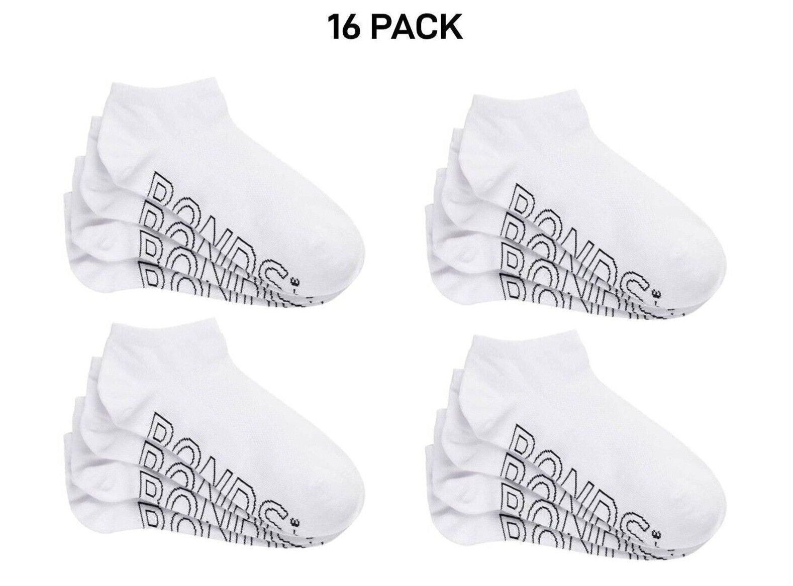 Bonds Womens Lightweight Low Cut Smooth Comfy Stay-Put Fit Socks 16 Pack LXPV4N