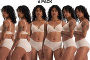 Bonds Womens Invisible Freecuts Full Brief Light Sleek Full Coverage 6 Pack WRCT
