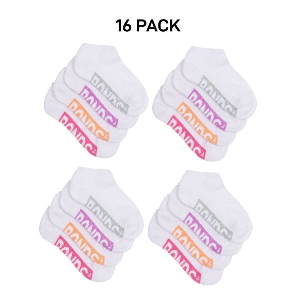 Bonds Kids Logo Light Low Cut Socks Comfy Lightweight Breathable 16 Pack RXU74W