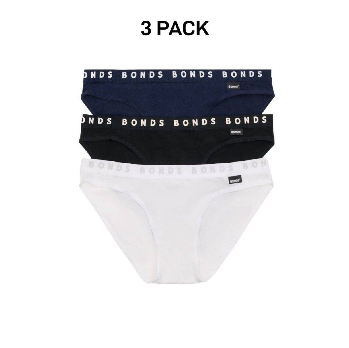 Bonds Girls Hipster Bikini Plain Comfortable Cotton Fabric 3 Pack UWPR3A