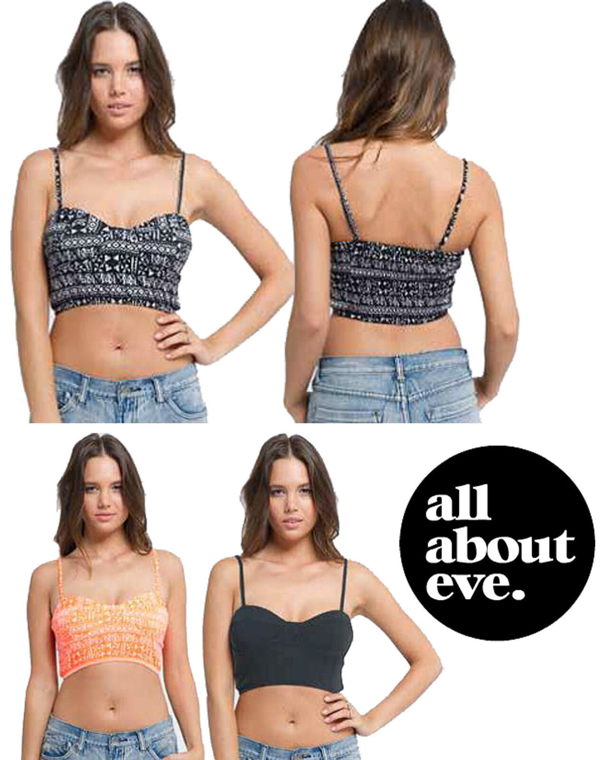 All About Eve Womens Neon Tribe Bustier Tribal Sleeveless Top Aussie Designed