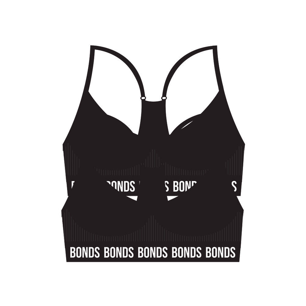 Bonds Girls Super Stretchies Racer Crop Double Layered Front 2 Pack UXNK2A