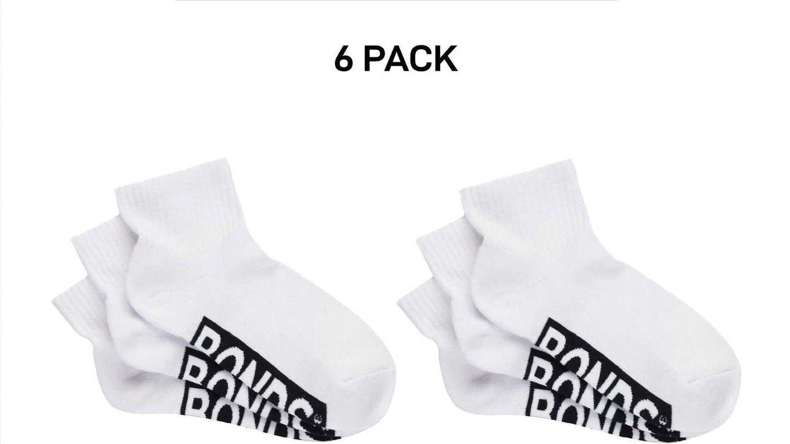 Bonds Womens Logo Cushioned Quarter Crew Comfy Cushioning Socks 6 Pack LXPP3N
