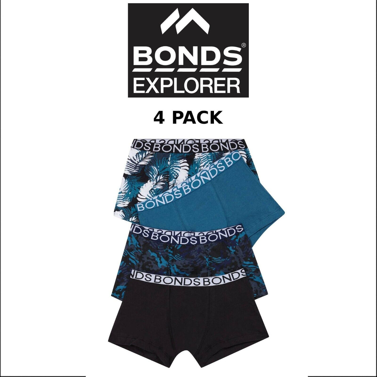 Bonds Boys Trunk Supportive Pouch With Comfy Coverage 4 Pack UWCF4A 1K7