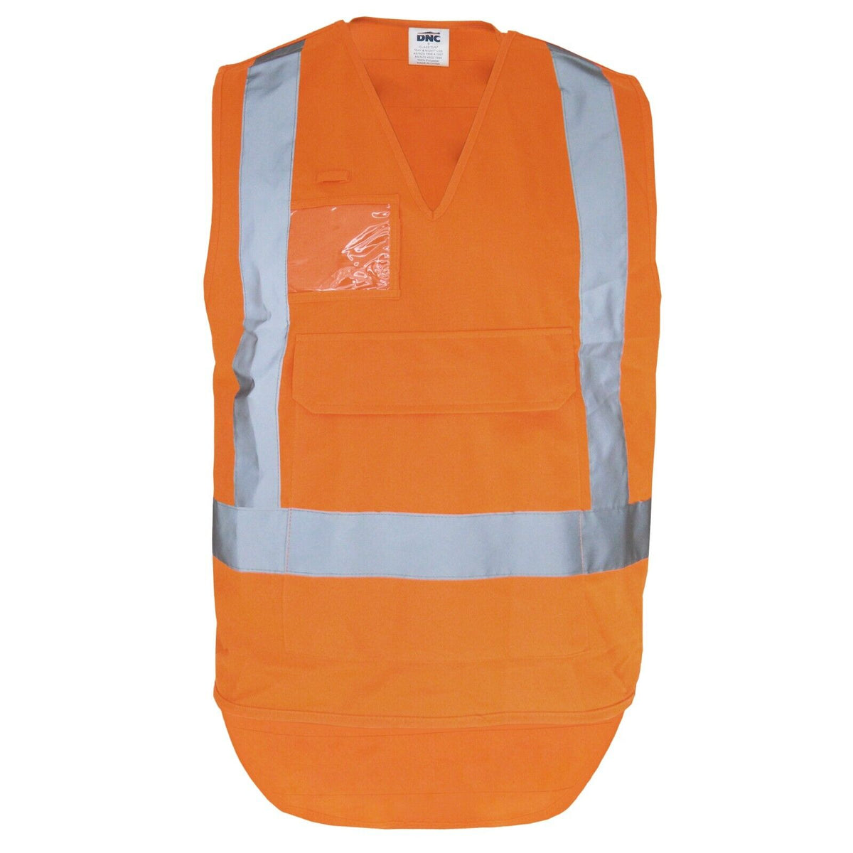 DNC Mens 2 Pack Hi-Vis NSW Rail Detachable Reflective Safety Work Vest 3504