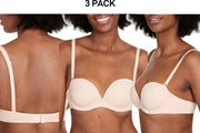 Bonds Womens Invisi Strapless Full Busted Bra Comfort Soft Silicon 3 Pack YXC3Y